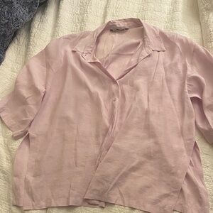 Zara Light Pink Casual Button Down Shirt